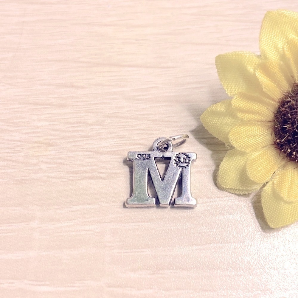 Vintage Sterling Silver Initial 'M' Pendant